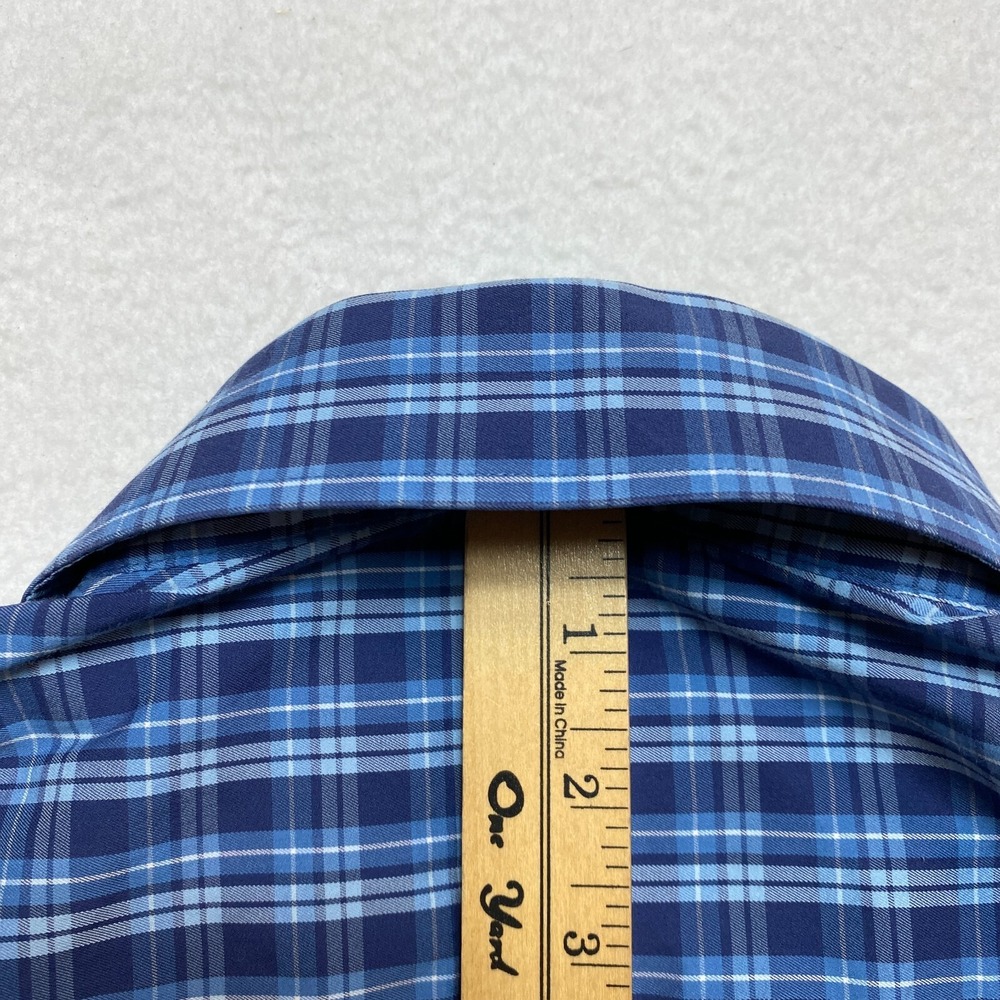 Peter Millar Shirt Mens Extra Large Blue White Long Sleeve Button Up Plaid - Picture 11 of 11